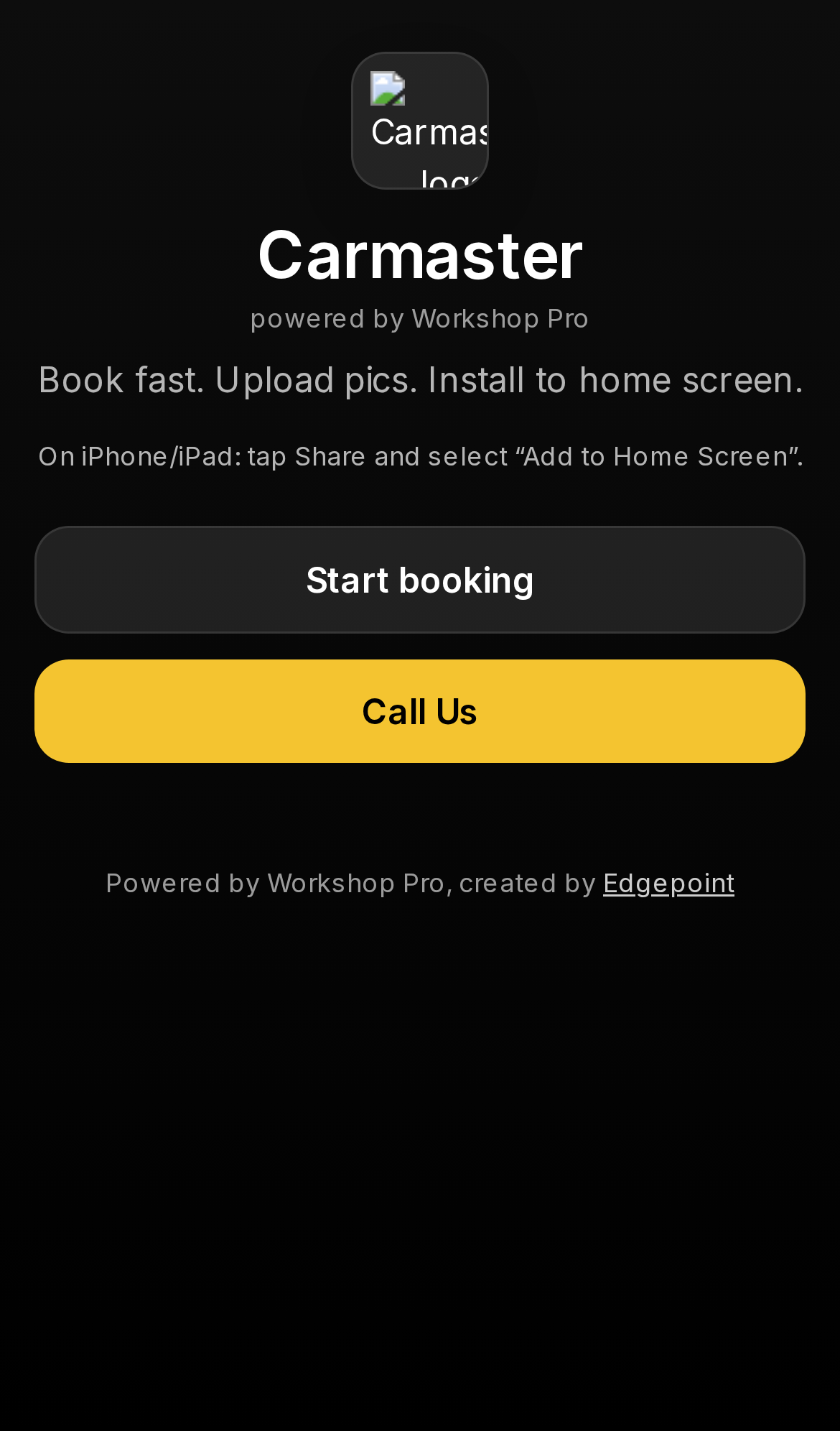 EdgePoint WorkshopPro mobile public booking app